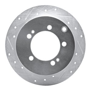 Chrysler SEBRING Brake Rotor (1) - Rear Left - R1 Concepts - Drilled & Slotted - Silver - `94-`07